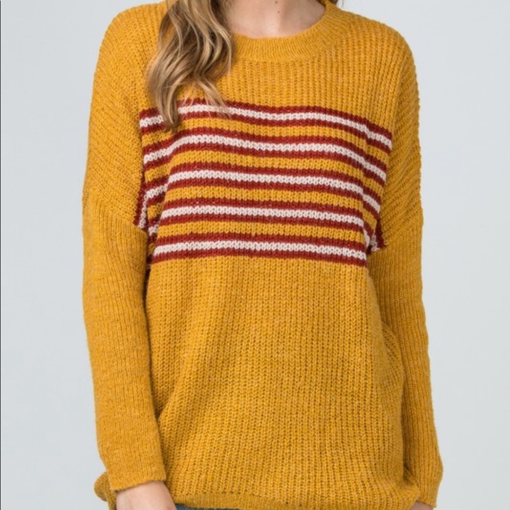 NEW! Vintage Vibes Mustard Knit Pullover